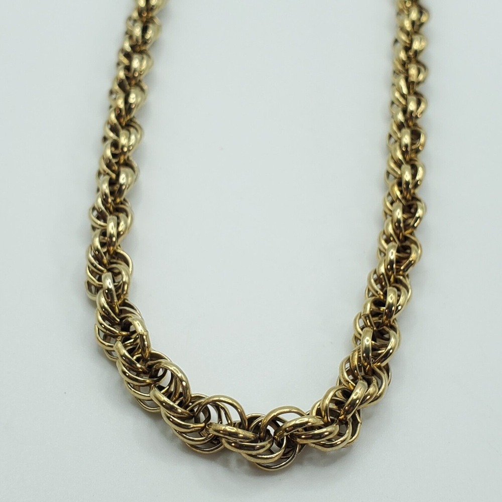 Vintage D'Orlan Chunky Gold Tone Rope Chain Necklace Statement‎ Classic